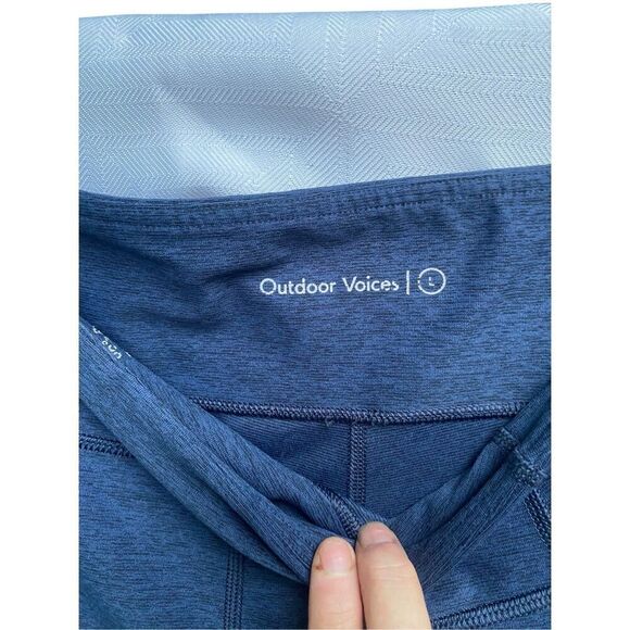 Outdoor Voices Harem Leggings Size L Navy Blue Drop Crotch Stretch Lounge Pants - Picture 4 of 5